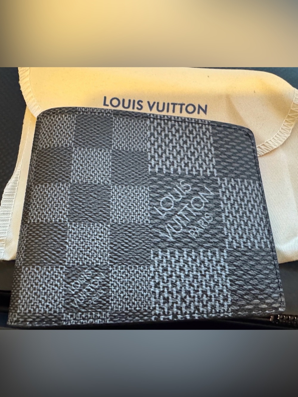 Louis Vuitton Damier Graphite Checkerboard Wallet - Black and Gray
